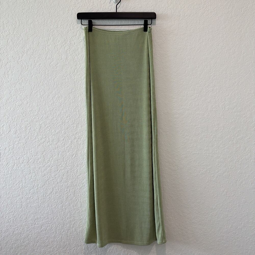 Princess Poly Light Green Lined Maxi Skirt Fitted Size 6